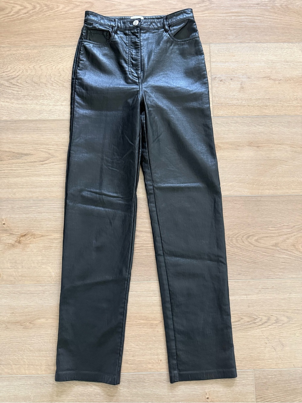 Wilfred Melina Vegan Leather Pants Black Size 2 High Rise Straight Leg